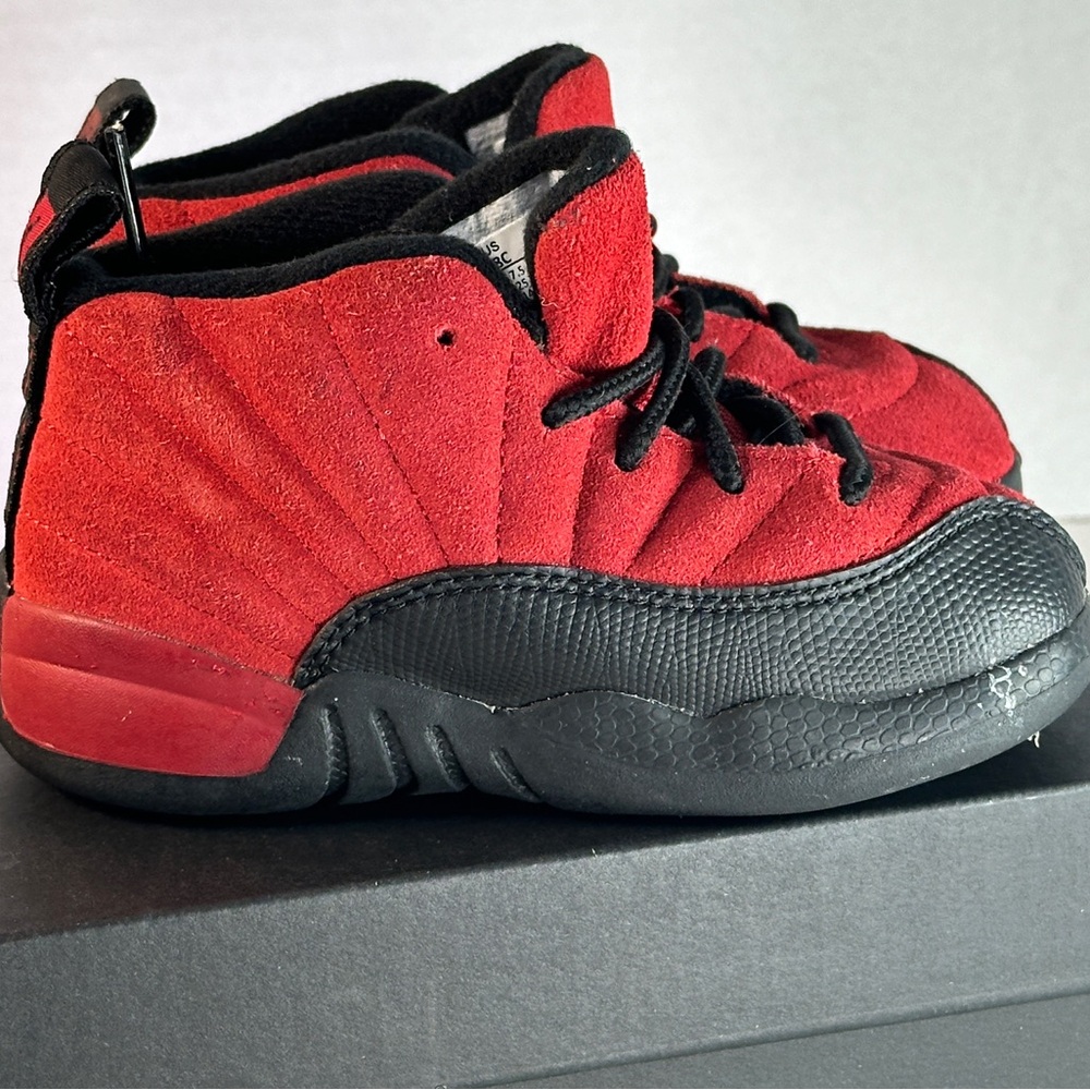 Toddler 7C Jordan 12 Reverse Flu Game - Nike xii Red Black Bred
